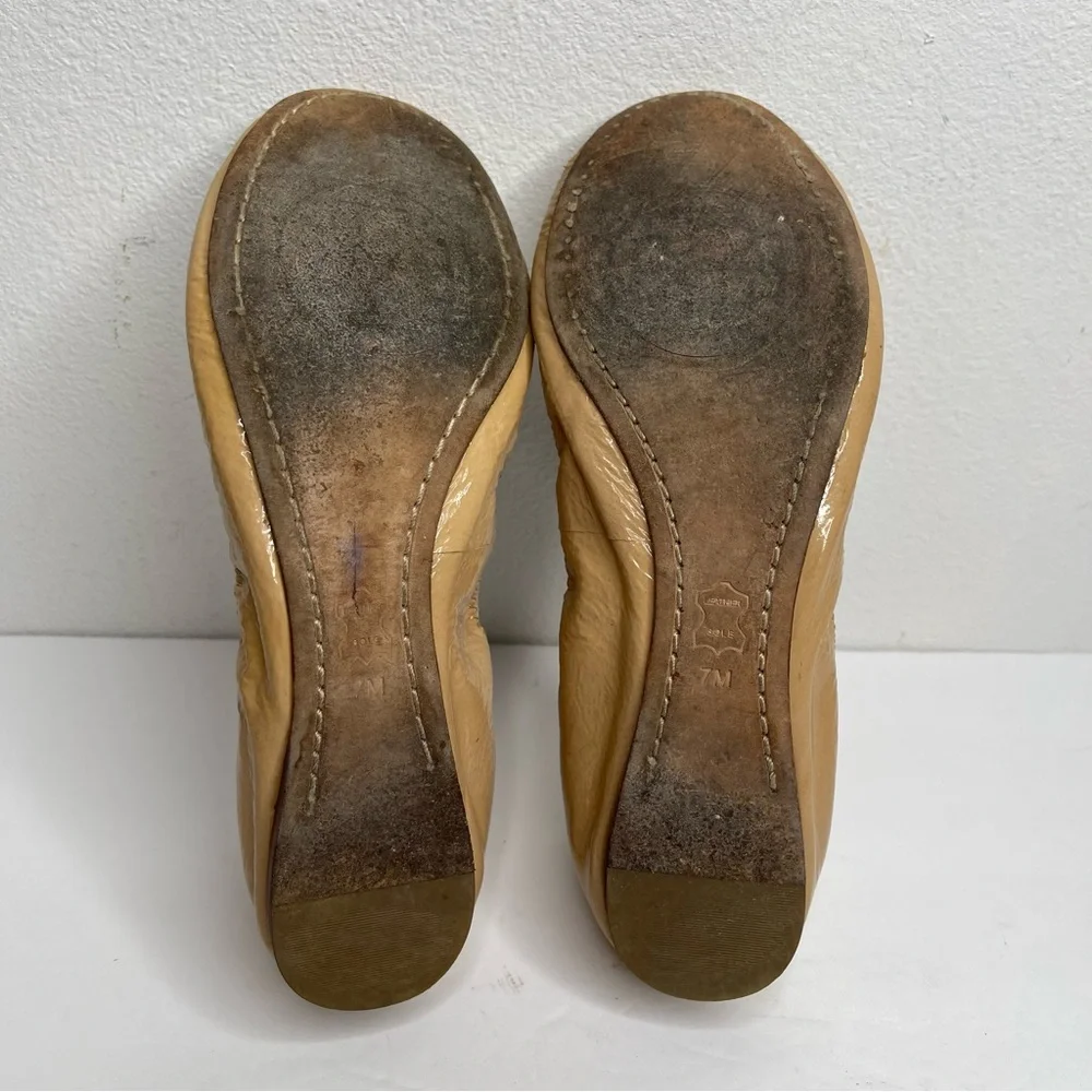 TORY BURCH Caroline Elastic Patent Leather Ballet Ballerina Flats Size 7